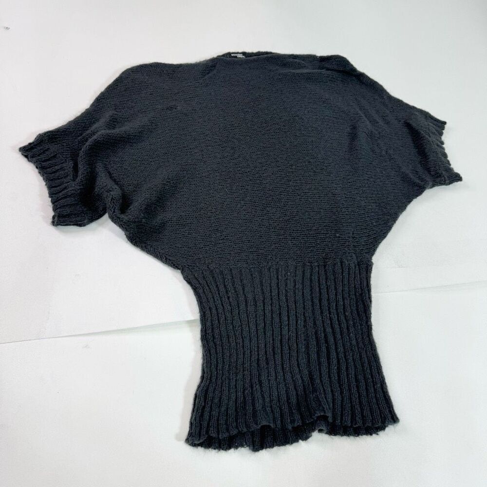Wooden Ships Sweater Womens 0/S Gray Wool Mohair Blend Short Sleeve Ribbed Knit‎